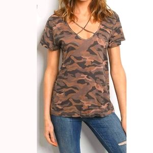 V-neck Camo Tee